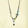 Nuevo Collar de Cerámica Multicolor Nicho Versátil Cadena para Suéter Mariposa Cadena Simple que Conserva el Color Estilo Antiguo Cadena para Clavícula Joyería