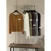 THE LIMON Camisa Henley Feminina Verde Limão Simples, Confortável, Fashion 2026 Início do Outono Slim-Fit Versátil Manga Longa