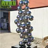 Escultura Esférica de Acero Inoxidable Parque al Aire Libre Plaza Metal Tema Paisajismo Entrada Bola de Acero Inoxidable Escultura Abstracta