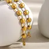 Moda Ins Europeia e Americana Elegante Retrô Estiloso Criativo Joia de Mão Aço Inoxidável Banhado a Ouro 18K Pequena Pulseira de Grão de Ouro Feminina Nicho