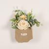 Pano de linho com margarida e rosa artificiais para primavera e verão, pingente decorativo, flor artificial para pendurar na porta, parede, bolsa, bolsa de pano para artigos diversos de mesa