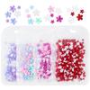 Día de San Valentín 4 Bolsas Color Flor de Cinco Pétalos Joyería para Arte de Uñas 400 Flores Acrílicas de Color Mezclado Resina Usar Accesorios de Armadura