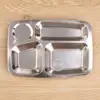 Plato de Acero Inoxidable 304 para Comida Rápida Comedor Escolar Adulto Grande Plato de Cena de Cinco Compartimentos Compartimento para Estudiantes Plato para Comida Rápida Plato de Arroz Profundizado