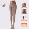 Leggings moldeadores de cintura alta con estampado de espiga, control de abdomen y efecto levantamiento de glúteos, forrados de felpa y engrosados para abrigar, adelgazantes y moldeadores de piernas, mallas de otoño e invierno para mujer