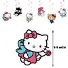 Nueva Decoración de Fiesta de Cumpleaños Infantil Tema Gato KT Bandera Hello Kitty Tarjeta para Pastel Globo Guirnalda Espiral