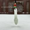 Pingente Tianshan Verde Amuleto da Paz Jade Seda Dourada Xinjiang Branco com Veios Verdes Fivela da Paz Jadeíta Cor com Veios Florais Pingente de Jade