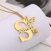 Colar Simples de Letra em Aço Inoxidável para Mulheres, Estilo Europeu e Americano Personalizado Joia de Corrente para Clavícula Acessórios para Venda por Atacado