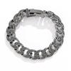 Lista de Novos Produtos da Amazon Transfronteiriça Pulseira Hip Hop Europeia e Americana Moda Masculina Acessórios Diamante Completo Marca de Moda Pulseira Dourada
