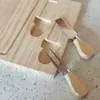 Juego de tabla de quesos de madera transfronteriza con cuchillo y tenedor tabla de pizza de queso bandeja para picnic al aire libre tabla de cortar de madera maciza tabla de cortar