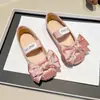 Zapatos Casuales Versátiles de Moda para Niñas 2026 Primavera/Verano Nuevos Zapatos de Princesa Cerrados con Agujeros y Lazo Tendencia