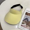 Chapéu de sol de verão estilo coreano, aba larga de 20cm, topo aberto, para viagem, simples, proteção solar UV, para cabeça grande