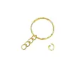Accesorios para Joyería Llavero con Cadena de Cuatro Eslabones, Llavero de Anilla Plana, Accesorio de Llavero de Anilla Abierta
