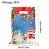 Saco de Presente de Natal Desenho do Papai Noel Sacola Tote de PE Saco para Embalagem de Doces de Natal Sacola Plástica de Festa