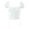 Estilo Pura Sexy Renda Doce e Picante Gola Reversível Plissada Camisa Curta de Manga Curta + Saia de Cintura Baixa Roupa de Garota Confiante para Mulheres