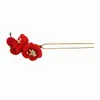 Horquilla de Flor de Ciruelo Estilo Antiguo, Nueva Horquilla Hanfu de Flor de Terciopelo Chinoiserie, Horquilla en Forma de U, Horquilla Chinoiserie, Accesorios para Cheongsam, Accesorios para el Cabello