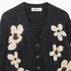 Ropa de Mujer Transfronteriza 2025 Nuevo Otoño Estilo Europeo y Americano Tejido de Punto Jacquard Floral Chaqueta Holgada 2893200