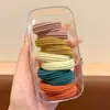 Elásticos de Borracha Universais em Caixa para Crianças e Adultos, Prendedores de Cabelo Coloridos Macaron para Rabo de Cavalo Alto, Alta Elasticidade, Não Puxam o Cabelo, Argolas de Cabelo