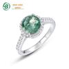 Europeu e americano novo estilo leve moda de luxo S925 prata esterlina pombo ovo verde musgo elegante alta- série anel de diamante feminino atacado