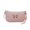 Bolso Pequeño Cuadrado Elegante y Fresco con Lazo para Mujer 2026 Verano Bolso Cruzado de Hombro Color Sólido Retro