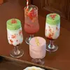 Taza de Fresa Famosa en Internet, Taza de Helado, Vaso de Vidrio Transparente, Taza para Batidos, Taza para Té de Leche, Taza para Bebidas de Café, Taza para Té de Frutas