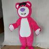 Disfraz de oso rosa online, oso rojo caminando, muñeco de dibujos animados, accesorios de cosplay, figura de anime, disfraz de oso fresa