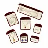 Caja de Embalaje de Terciopelo Retro de Lujo Ligero Tapa abatible Botón a presión Caja de Joyería Flocada Caja de Embalaje para Pulseras Collares Adornos Caja de Almacenamiento