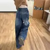 Calça Jeans com Bainha Curva para Mulheres 2026 Novo Estilo Tamanho Grande Calças que Valorizam o Corpo Pera, Pernas Grossas, Quadris Largos, Calças de Perna Larga