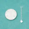 Plata Pura 999 Cadena de Cola de Corazón de Melocotón Cadena de Extensión Pulsera Collar Joyería DIY Hecha a Mano Accesorios Materiales para Joyería Hecha a Mano