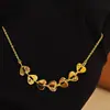 Tienda de Oro Mismo Estilo Deslumbrante Corazón de Hielo Triturado Collar Cadena para Clavícula de Moda de Lujo Ligero Cadena para Suéter de Mujer