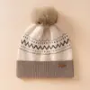 Gorro 100% Cachemir Puro para Mujer, Gorro de Punto Grueso con Pompón para Otoño e Invierno, Nuevo Gorro Cálido Holgado que Protege los Oídos