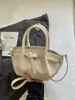 Bolsa de mão tecida para mulheres, nova bolsa asa vintage de grande capacidade 2026, bolsa simples de ombro e transversal