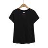 Camiseta Feminina Moderna Personalidade Slim Fit Torção Irregular nas Costas Gola Redonda Manga Curta Cor Sólida Verão Top Versátil