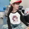 Camiseta de Manga Larga de Forro Polar con Cuello Redondo y Color de Contraste para Niñas, Capa Base para Niños Medianos y Mayores, Top Casual, Cálido para Primavera, Otoño, Invierno, Ropa Interior, Moderna