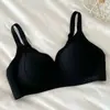 Ropa interior térmica cepillada sin costuras para mujer, Push-Up para pecho pequeño, Otoño e Invierno, Recogida lateral del pecho, Anticaída, Levantamiento, Soporte suave, Sujetador realzador