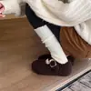 ¡Atmósfera Invernal! Hebilla de Cinturón Francesa Aumento Interior Zapatos de Algodón Peludo 2025 Ropa Exterior Zapatos Mary Jane Forrados de Felpa de Hada