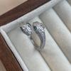 Estándares Ambientales Europeos Anillo con Forma de Serpiente con un Toque de Lujo Ligero y Exquisito, Piedra de Circonita, Estilo Minimalista, Joyería de Diseño de Nicho con Temática de Serpiente