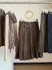 Falda midi de terciopelo plisado estilo vintage francés para mujer, nueva colección otoño/invierno, de cintura alta, estiliza, falda plisada versátil de línea A