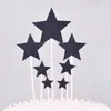 Alambre de Nube Tarjeta Insertable Estrella de Cinco Puntas Accesorios para Hornear Espuma de Esponja EVA Globo DIY Nube Blanca Decoración para Pastel de Cumpleaños