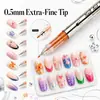 Set de Plumas Graffiti para Uñas sin Presión Punta de Aguja 0.5 Marcador Liner para Arte de Uñas Líquido Directo Colores de Secado Rápido y Apilables