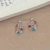 Brincos de pingente de cristal coloridos, frescos e delicados, estilo doce de férias, temperamento elegante, estilo ins, brincos de nicho