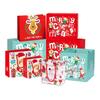 Bolsa de regalo navideña con diseño de Papá Noel, bolsa de papel con diseño de viento, bonita bolsa de mano para tienda de ropa, venta al por mayor