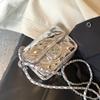 Moda de Verano Charol Brillante Mini Bolso para Mujer 2024 Nuevo Estilo Occidental Estilo Chanel Rombo Cadena Bolso Cruzado