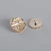 Botões Plásticos de Metal Imitação de Formato Irregular, Botões Decorativos Irregulares Dourados para Casacos, Botões Retrô Estilo Britânico para Trench Coats