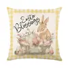 Venta Caliente de Pascua Funda de Almohada de Conejo Nórdico Oficina Sofá Funda de Cojín de Lino Transfronterizo Decoración del Hogar Modelo Nuevo