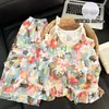 Pijama de Algodón Nube para Mujer, Estilo Verano con Copas en el Pecho, Dulce Estilo Pastoral, Conjunto Delgado de Tres Piezas, Ropa para el Hogar que se Puede Usar Afuera