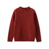Top de Capa Base de Punto de Cachemira Grueso de Doble Hilo con Borde Enrollado para Otoño e Invierno para Hombres Mujeres Niños Suéter de Cuello Semi Alto Clase A Holgado