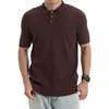 Camisa Polo Tejido de Punto Manga Corta Hombre Cuello Solapa Color Sólido Texturizado Estilo Old Money Camiseta Seda de Hielo Verano Transfronterizo Fábrica Venta al por Mayor