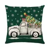 Fronha de Almofada Atmosfera Elemento de Natal Novo Transfronteiriça Árvore de Natal Floco de Neve Caminhão Padrão Inglês Fronha Decorativa