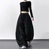 Calça de Moletom Outono 2025 para Mulheres Estilo Coreano Chique Estampa de Bolinhas Calça Reta Longa Calça Casual