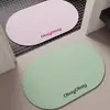 Tapete de piso moderno minimalista TEMU transfronterizo para baño, absorbente de agua, secado rápido, resistente a la suciedad, forma ovalada, fácil de limpiar